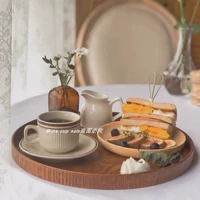 vòng gỗ khay trà khay trà cafe khay tấm bánh tồn kho tấm nhà tim tối lưu trữ tấm ins kiểu Nhật