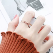 Nhật Bản và Hàn Quốc dòng người mạ vàng 18K tình yêu bằng thép titan ngón trỏ nhẫn nữ bầu không khí cá tính nhẫn sinh viên màu đỏ không phai