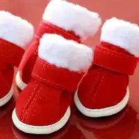 ПЭТ Рождественская Красная обувь Тедди собачьи ботинки осень и зимние новогодние туфли теплые теплое