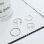 Hàn Quốc bốn mảnh phù hợp với vòng khí hipster đồ trang sức đồ trang sức bạc doanh đuôi vòng vòng trang trí nữ nhẫn vàng 18k