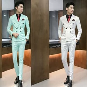 Mùa thu đông 2017 nam phù hợp với áo hai dây phù hợp với giới trẻ Hàn Quốc Slim doanh nhân lịch lãm nhỏ phù hợp với nam hai mảnh