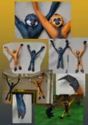 DIY tay lắp ráp ba chiều mô hình giấy động vật phim hoạt hình khỉ 3D mô hình giấy origami trẻ em của đồ chơi sản xuất