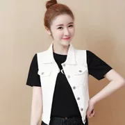 Xuân 2018 sản phẩm mới phiên bản Hàn Quốc của phụ nữ không tay thon gọn tay áo denim không tay - Áo vest
