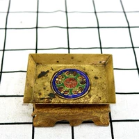 Đồng nguyên chất dát Wufu bản đồ trở lại đến cuối của nhà Thanh tấm vuông nhỏ sử dụng phương Tây bộ sưu tập hàng cũ đồng cũ châu Âu bình hoa sen bằng đồng