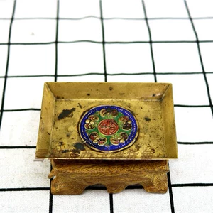 Đồng nguyên chất dát Wufu bản đồ trở lại đến cuối của nhà Thanh tấm vuông nhỏ sử dụng phương Tây bộ sưu tập hàng cũ đồng cũ châu Âu
