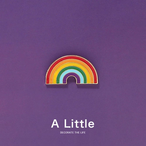 A Little彩虹胸针男女可爱金属徽章卡通别针学生勋章包包衣服装饰