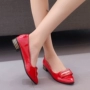 2018 mùa xuân mới của Hàn Quốc thời trang low-cut giày của phụ nữ nông miệng chỉ vuông với bộ feet thấp gót casual low-top giày giày thể thao nữ chính hãng