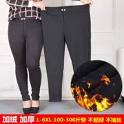 Phụ nữ quần đen cực rộng cộng với nhung dày 200 kg cộng với phân bón để tăng MM béo bên ngoài mặc quần legging cạp cao mùa thu và mùa đông 300