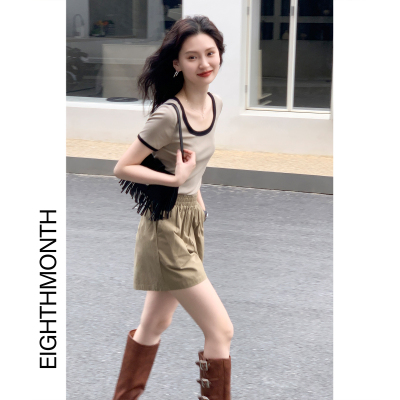 taobao agent Sexy T-shirt, short jacket, with short sleeve, fitted