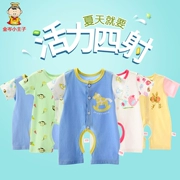 Bộ đồ ngủ bé gái cotton tay ngắn phần mỏng 1-3 tuổi Quần áo bé trai 6-12 tháng hè cho bé