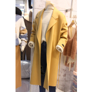 Chống mùa giải phóng mặt bằng áo len mùa thu và mùa đông phần dài mới trên đầu gối 2018 Hàn Quốc phiên bản của ve áo tie áo len áo khoác nữ dáng dài mỏng