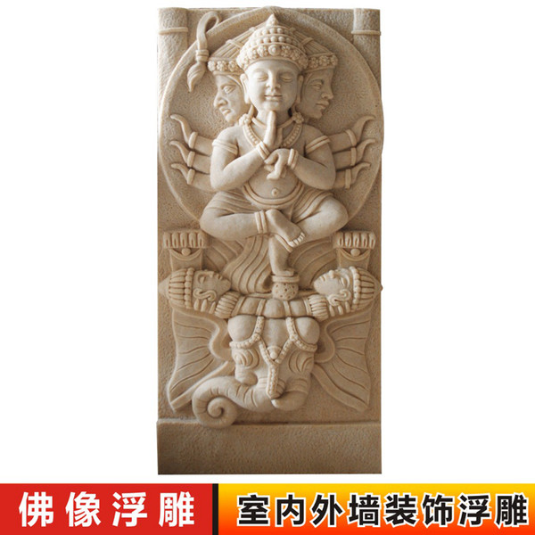 Песчаник рельеф Посыпать магазин сообщество парк За пределами двора стена рисование фон Скульптура настенного песчаника резьба Тайская статуя Будды