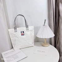 Свежая кожаная льняная сумка с молнией, экологичная водонепроницаемая сумка, шоппер, сумка для хранения