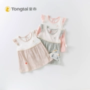 Tongtai mùa hè bé váy cô gái không tay váy vest váy cotton mùa hè ra dịch vụ công chúa 1-4 tuổi