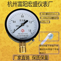Hàng Châu Fuyang Hongsheng Nhà Máy Nhạc Cụ Đồng hồ đo áp suất nước đồng hồ đo áp suất nhiệt độ cao hơi nước đồng hồ đo máy nén khí khí đồng hồ đo Y60Y100