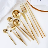 Золотые палочки для еды из нержавеющей стали домашнего использования, комплект, посуда, европейский стиль, 4 предмета, полный комплект
