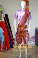 Samantha Đại Mengle tập tin lớn quần nam quần áo nam Thái tím Thái váy Đại ăn mặc Myanmar và Lào - Trang phục dân tộc sườn xám đẹp