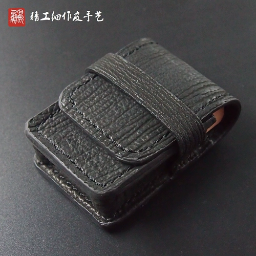 Зажигалка ручной работы, чехол, черная сумка для техники, делается под заказ, из натуральной кожи, простой и элегантный дизайн