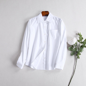 衣服 时尚女装 娃娃衫 dgc277文艺小清新 百搭款~长袖小口袋设计 纯白