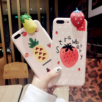 xs水果iphone7plus手机壳菠萝苹果6s保护套ip6p软壳日韩女款新8