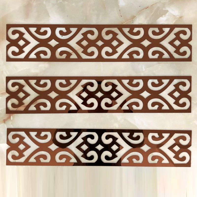 Ltx-003 (L 50 * W 8Cm) 5 TanChinese style ceiling suspended ceiling Background wall Acrylic Wall stickers autohesion 3d three-dimensional Mirror Sliver decorate Hollow out Waist line