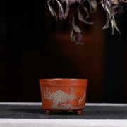 Sớm màu tím cát chậu hoa nhỏ sắt sơn Xuan Minguo hoa nồi tất cả handmade bùn tím sơn chậu hoa đặc biệt cung cấp