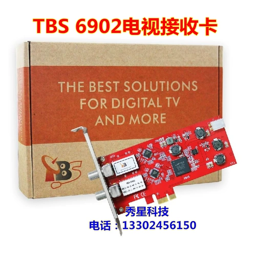 TBS 6902 Приемная карта 2-Tuner Input DVB-S2 Card Card PCIe HD Digital TV Card 6982
