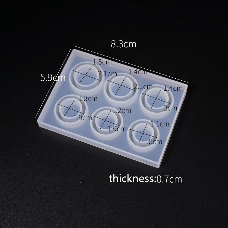 6 RingsCool diy manual resin Crystal Glue  mould Ring Continuous mode High mirror Bright surface silica gel mould