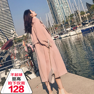 Chống mùa giải phóng mặt bằng đôi phải đối mặt với cashmere mùa đông áo len nữ phần dài Hàn Quốc phiên bản của Hepburn gió Sen áo len sơn