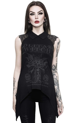 taobao agent Lover manufacturing · Killstar Gothic Tide Cool Black lace stitching short -sleeved shirt top