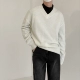 DAZO retro cổ điển may vá áo len nam rộng rãi phù hợp với tất cả các phù hợp với phong cách Hồng Kông Áo len cổ chữ V theo xu hướng Hàn Quốc quần áo công sở nam
