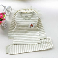 Bộ đồ lót cotton không xương mùa xuân và mùa thu cho bé 璐 璇 Mùa xuân và mùa thu và mùa đông Baby cotton khóa vai quần áo mùa thu dịch vụ nhà - Quần áo lót đồ bộ mặc nhà