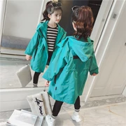 Quần áo trẻ em nữ mùa xuân và mùa thu 2019 mùa thu mới Phiên bản Hàn Quốc của phần dài của áo mưa trẻ em nước ngoài thời trang trẻ em nước ngoài - Áo khoác