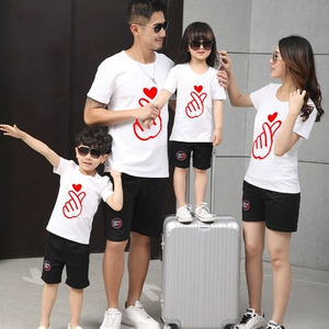 Cha mẹ và con mặc mùa hè 2018 làn sóng mới đầy đủ gia đình nhà ba gia đình phù hợp với nữ của phụ nữ ngắn tay t-shirt mùa xuân