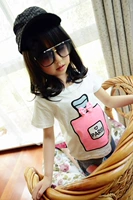 Mùa hè 2019 quần áo trẻ em mới phiên bản Hàn Quốc của bé gái in nước hoa tay ngắn chạm đáy áo thun trẻ em nơ - Áo thun áo thun bé gái xuất khẩu