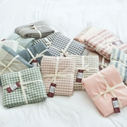Rửa bông kẻ sọc bông quilt cover mảnh duy nhất đơn giản màu rắn Tân Cương cotton đơn đôi quilt cover giường đơn giản