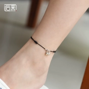 Chuông vòng chân nữ dây đỏ với chuông có một phiên bản tiếng Hàn của các sinh viên cổ bạc đơn giản gợi cảm Sen dệt tay - Vòng chân