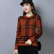 Phiên bản Hàn Quốc của áo len nhỏ thời trang xã hội mùa đông ấm áp và thoải mái tay dài kẻ sọc ấm áp cổ tròn áo len Ruili - Áo len thể thao / dòng may