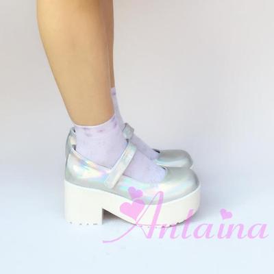 taobao agent Antaina loose cake thick sole shoes increase shoes laser fantasy shoe fashion versatile daily single shoes colorful 4147