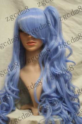 taobao agent Vocaloid, wig, split blue ponytail, cosplay, 80cm, curls