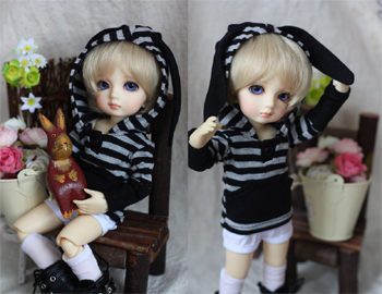 taobao agent 6 points yosd.bjd.sd.bb Was to use a shirt ★ gray and black striped rabbit ear wirt