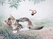 Tô Châu thêu DIY kit mới bắt đầu mèo và bướm 35 * 48 quà tặng cao cấp làm bằng tay vẽ tranh thêu - Bộ dụng cụ thêu