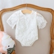 Bé sơ sinh quần áo 6-12 tháng nữ bé trăm ngày tuổi ren túi rắm hafu mùa hè onesies Áo liền quần