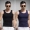 2 mảnh] Modal cổ tròn vest nam cotton mùa hè băng lụa thoáng khí thể thao bó sát không tay vest thể dục - Áo vest cotton
