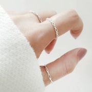 S925 sterling bạc nhẫn nữ đơn giản bạc tốt nhẫn thủy triều sinh viên bạc nhẫn quà tặng sinh viên Hàn Quốc trang sức