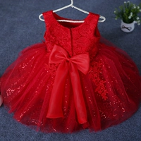 Mùa xuân và Mùa Thu Trẻ Em Dresses Cô Gái Sinh Nhật Công Chúa Váy Hoa Trẻ Em Wedding Dresses Trẻ Em Trang Phục Màu Đỏ Tutu váy đầm đẹp
