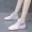 Giày lưới thể thao màu đỏ nữ cao giúp mùa hè 2019 phiên bản mới Hàn Quốc của giày lưới thoáng khí hoang dã - Giày cao gót