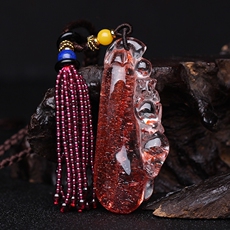 аксессуары для шеи 诚石缘天然水晶吊坠草莓晶项链原石粉晶蔷薇石一物一图证书饰品