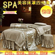 Beauty salon trải giường bốn bộ của giải phóng mặt bằng đặc biệt cotton tất cả các lớp Châu Âu-phong cách rửa lụa massage dầu gội sheets trải giường