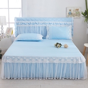 Hàn Quốc phiên bản của giường ren váy công chúa giường bìa mảnh duy nhất 1,8 m màu rắn ren giường trampoline đặt Simmons đặt giường 笠